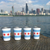 City of Chicago flag stainless steel pint cup set of 4